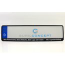 Schwarzer Kennzeichenhalter(Premium) mit Wunschbeschriftung im UV-Digitaldirektdruck