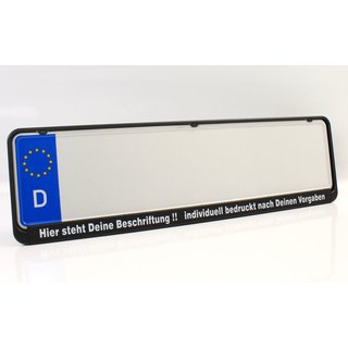 460er Kennzeichenhalter (460x110mm) mit Wunschbeschriftung im UV-Digitaldirektdruck